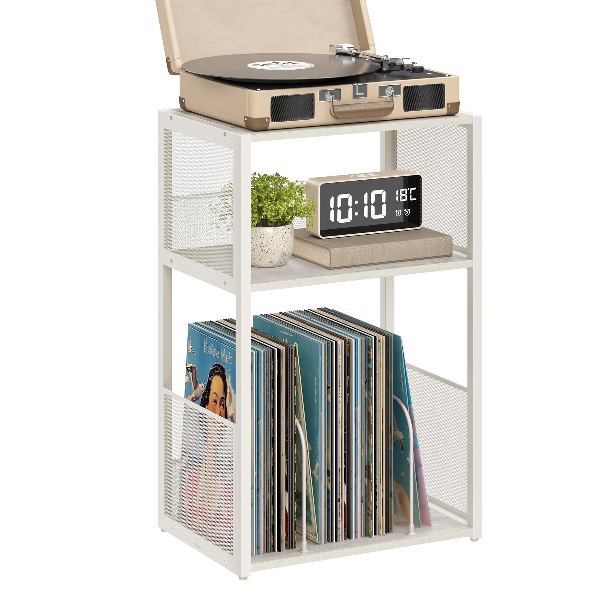 Soporte Para Tocadiscos Vasagle, 3 Niveles, Almacenamiento De Vinilo Para 100 Álbumes