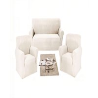 Genérico - Juego De Fundas De Sofa Cuadrille 3+1+1 Color Blanco