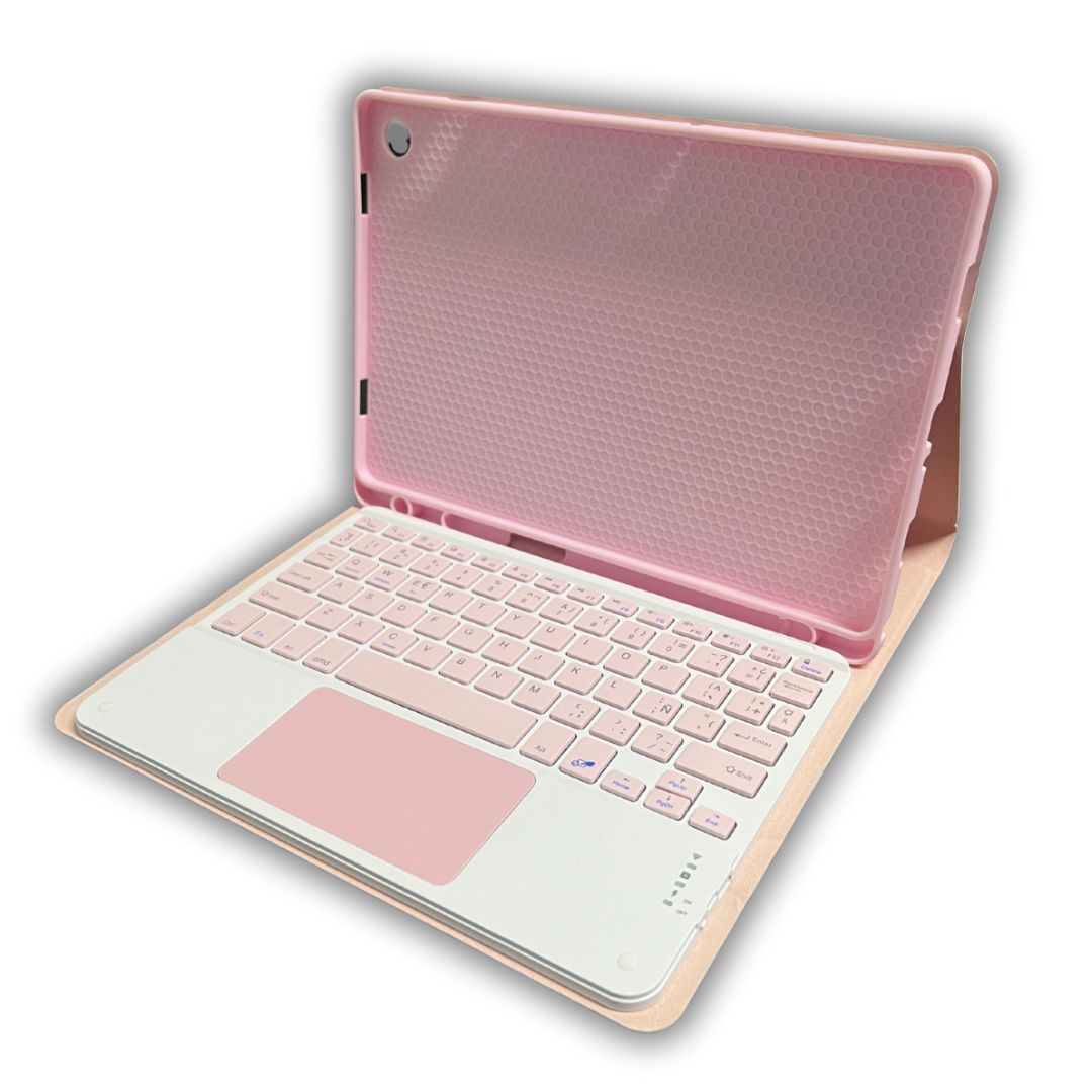 Genérico - Funda + Teclado Bluetooth Para Samsung A9+ Plus 11"" - Rosado
