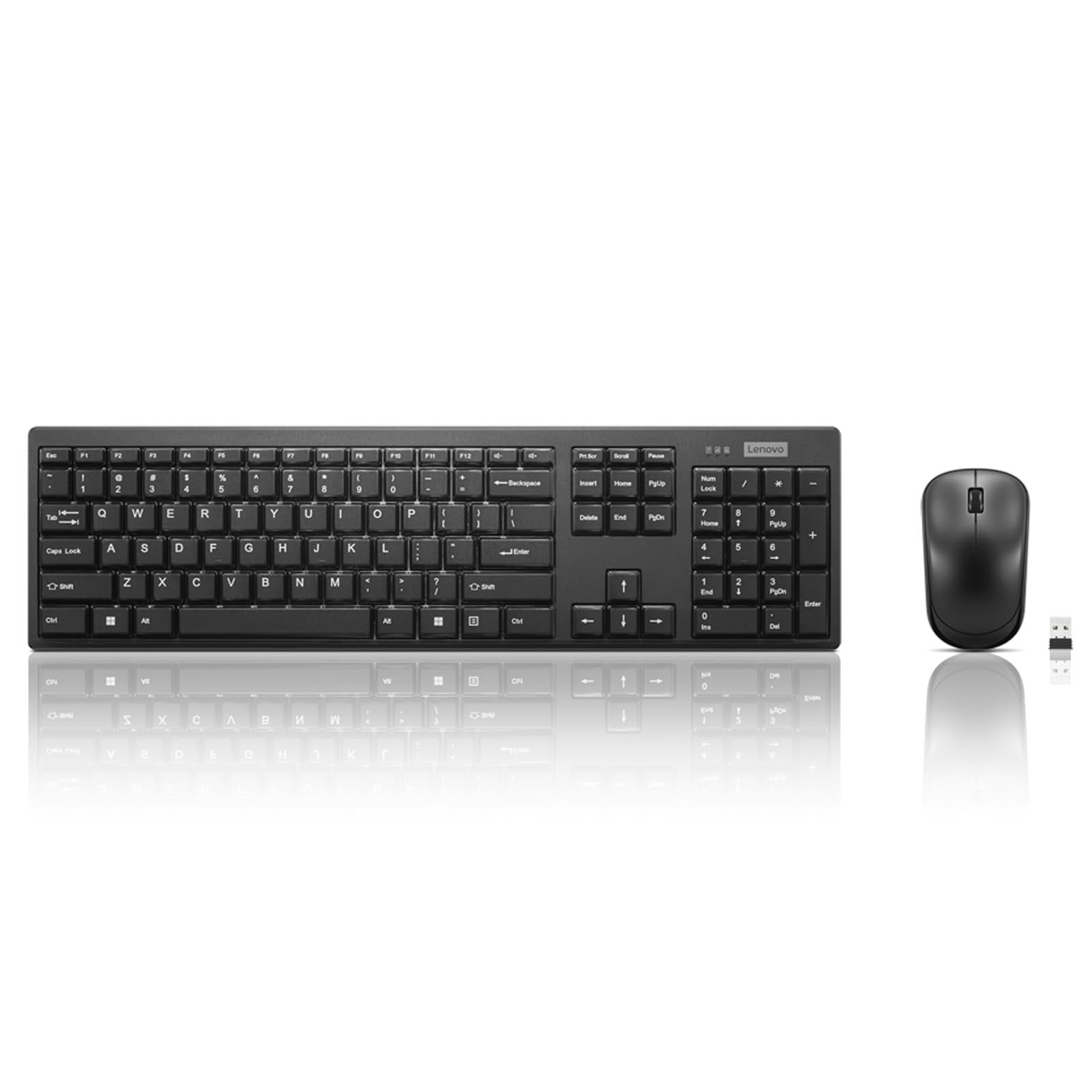 Combo De Teclado Y Ratón Lenovo 100 Wireless Black