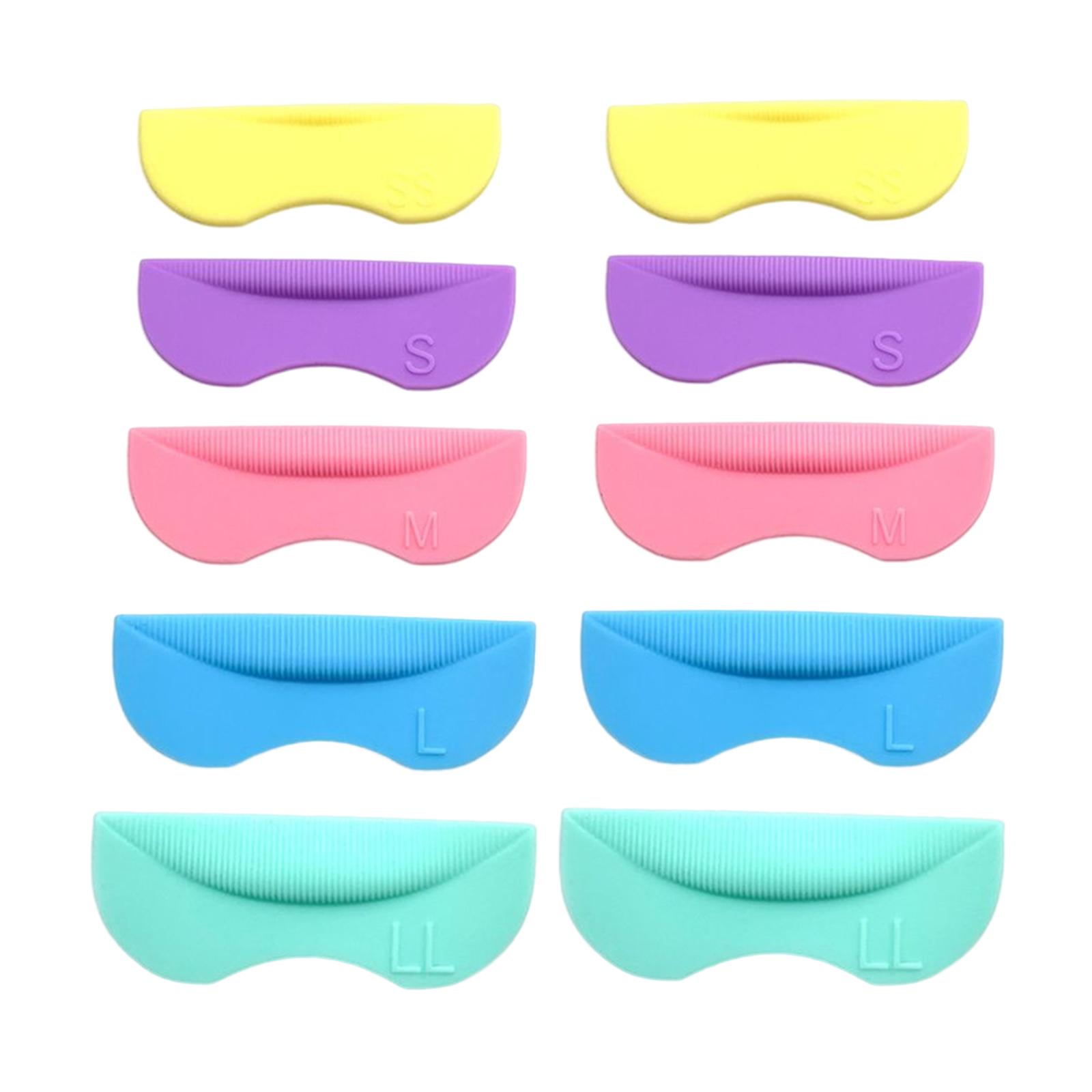 Ioensy - 10X Almohadillas Suaves Para Levantar Pestañas, 5 Tamaños Para Teñir La Permanente En Casa