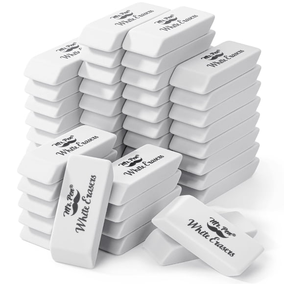 Lápices blancos Eraser Mr. Pen, paquete de 48 unidades