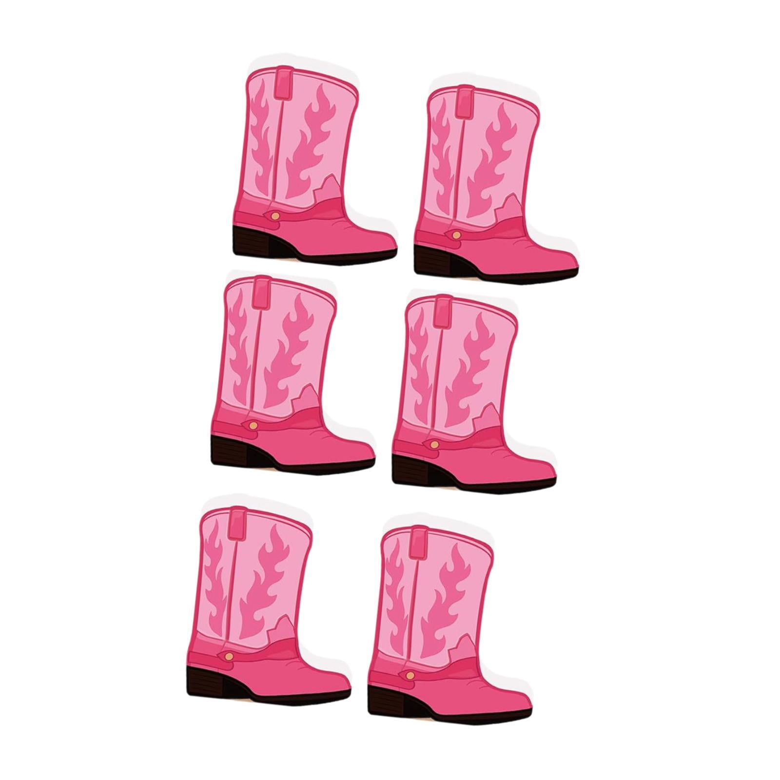 Magideal - Paquete De 6 Cajas De Flores Con Forma De Bota De Vaquero, Decoración De Mesa, Elegantes Cajas Con Forma De Bota Para Salón De Té, Cafetería, Interior Rosa