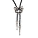 thumbnail image 2 of punk esqueleto cráneo bolo corbata cuero corbata collar occidental plata antigua, 2 of 2