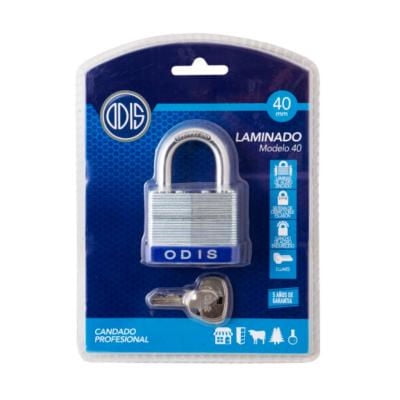 Candado Cuerpo De Láminas De Acero Zincados 40Mm Odis Candado Laminado Plata