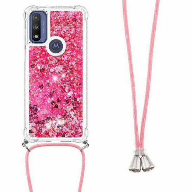 Funda FOXDOCK para Motorola Moto G Power 2022 con Cuerda Ajustable, Brillo Líquido, Protección Antigolpes y Lente – Ideal para Regalo