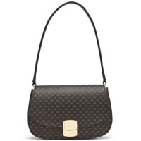 Bolso De Hombro Calvin Klein Alina Con Solapa Marrón/Caqui/Negro Pvc