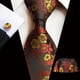 thumbnail image 1 of 1set Men's Plum Paisley Tie Three Piece Suit Including Tie Pocket Towel Cufflinks, 1 of 5