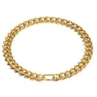 Xusx111 - Collar De Perro De Enlace Cubano Grueso De 35 Cm / 14 Pulgadas, Collar De Cadena De Perro De Oro Para Perros Pequeños Y Medianos - Collar De Perro De Longitud