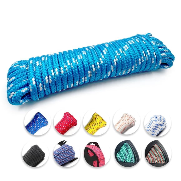 Cuerda GOLDEN COCK 10 m Azul/Blanca 6 mm 16‑hilos trenzada en diamante