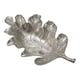 thumbnail image 1 of Bandeja decorativa Benjara con diseño de hojas de roble, metal plateado, 55 cm, 1 of 7