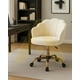 thumbnail image 4 of Silla De Escritorio Ostra Acolchada Felpa Base Giratoria Dorada - Beige, 4 of 4