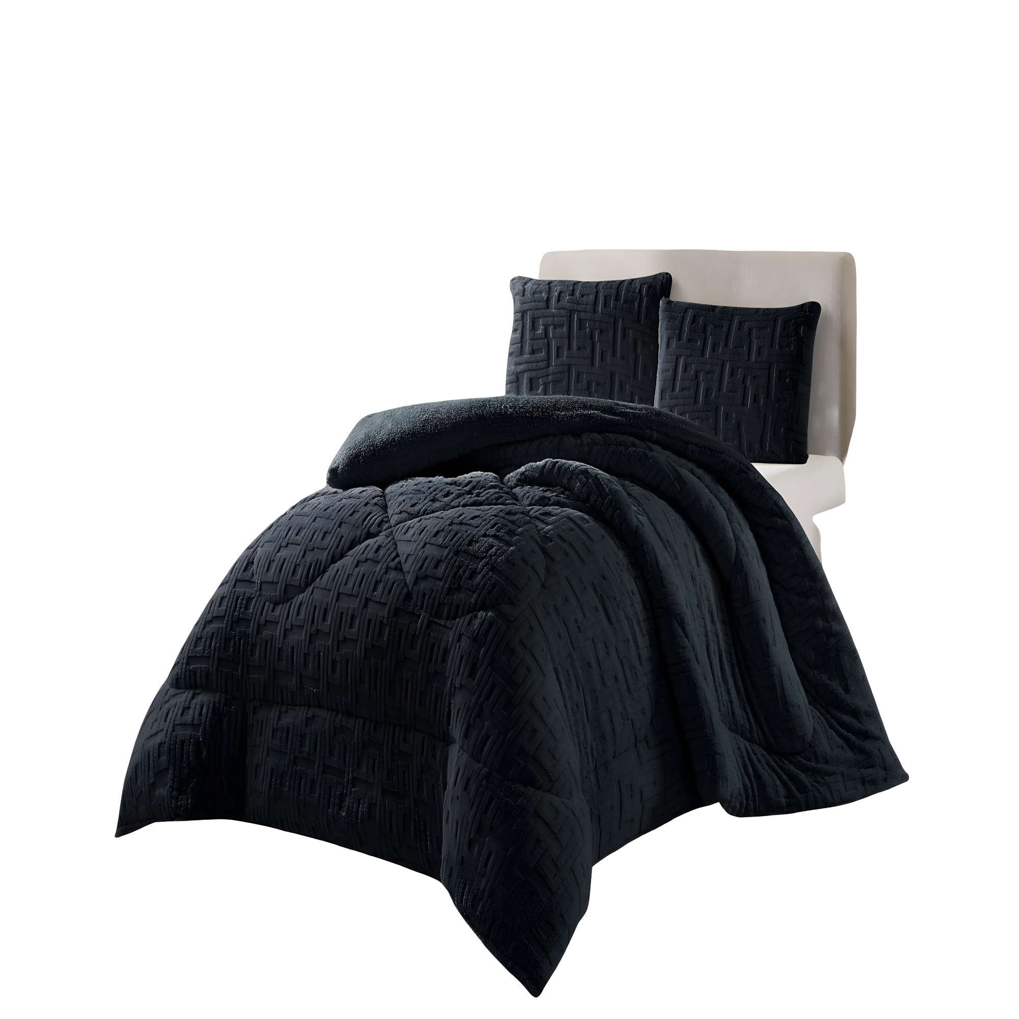 Genérico - Cobertor Texturizado De Invierno Rh King Negro