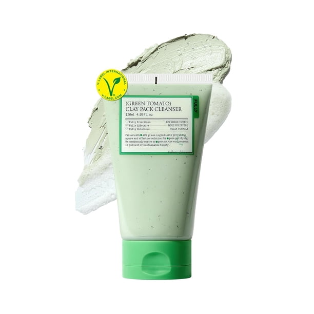 Mascarilla limpiadora de arcilla, totalmente verde, purificadora de poros de tomate, 120 ml