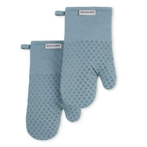 Juego De Guantes De Cocina Kitchenaid Asteroid, Azul Niebla, 7 X 12,5 Cm, 2 Piezas