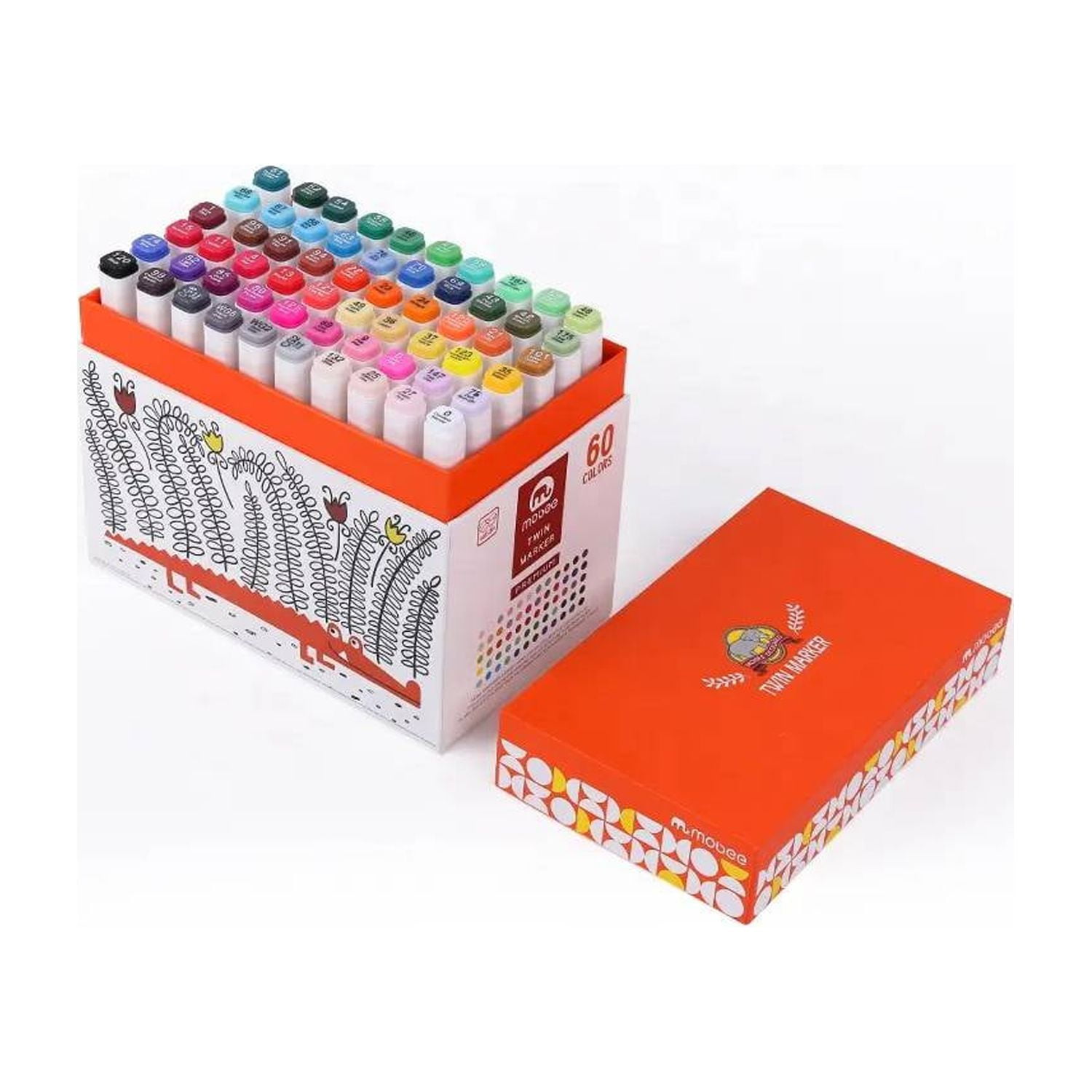 Mobee - Marcadores Doble Punta 60 Colores Plumones