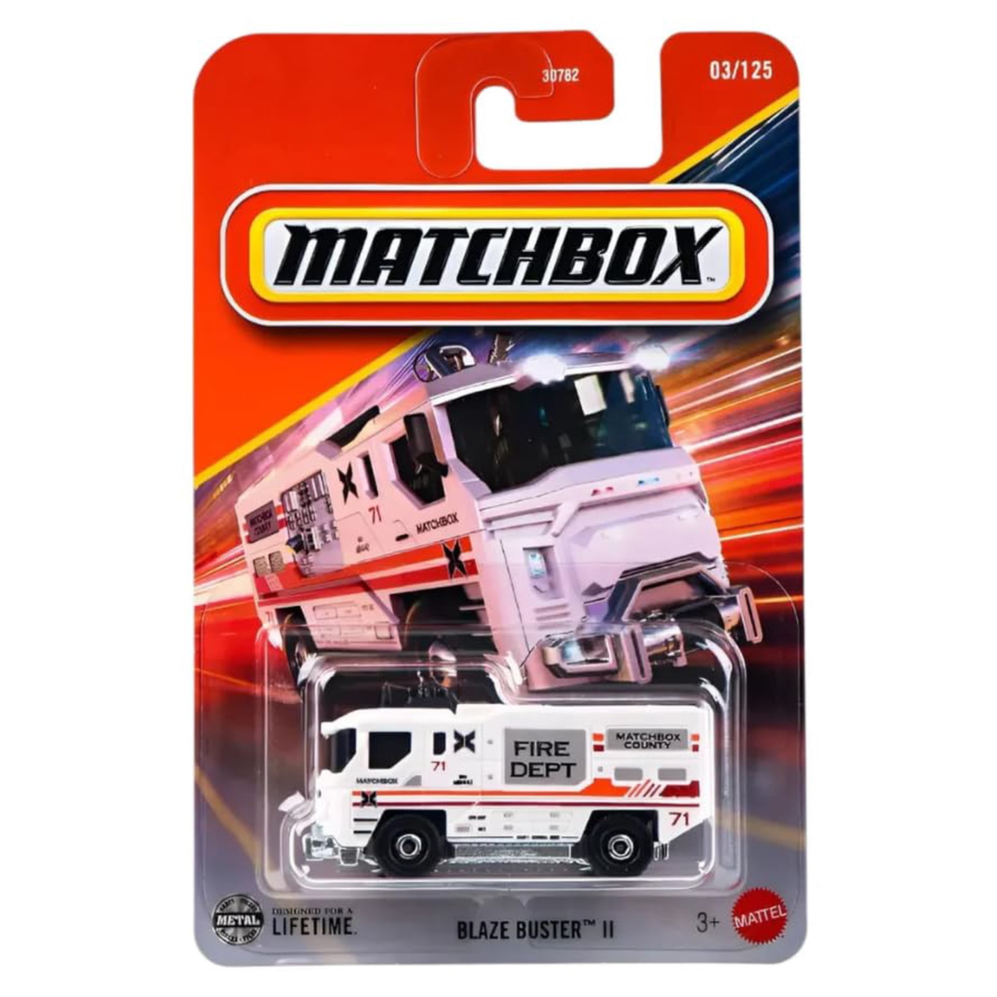 Hot Wheels - Vehículo De Juguete Matchbox Blaze Buster Ii, Escala 1/64, 03/125