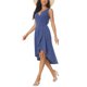 thumbnail image 4 of INSPIRE CHIC Vestidos de Verano sin Mangas para Mujer, Vestido de Sol con Cuello en V Cruzado, Dobladillo Alto Bajo Plisado, con Bolsillos, Talla M, Azul Oscuro, 4 of 6