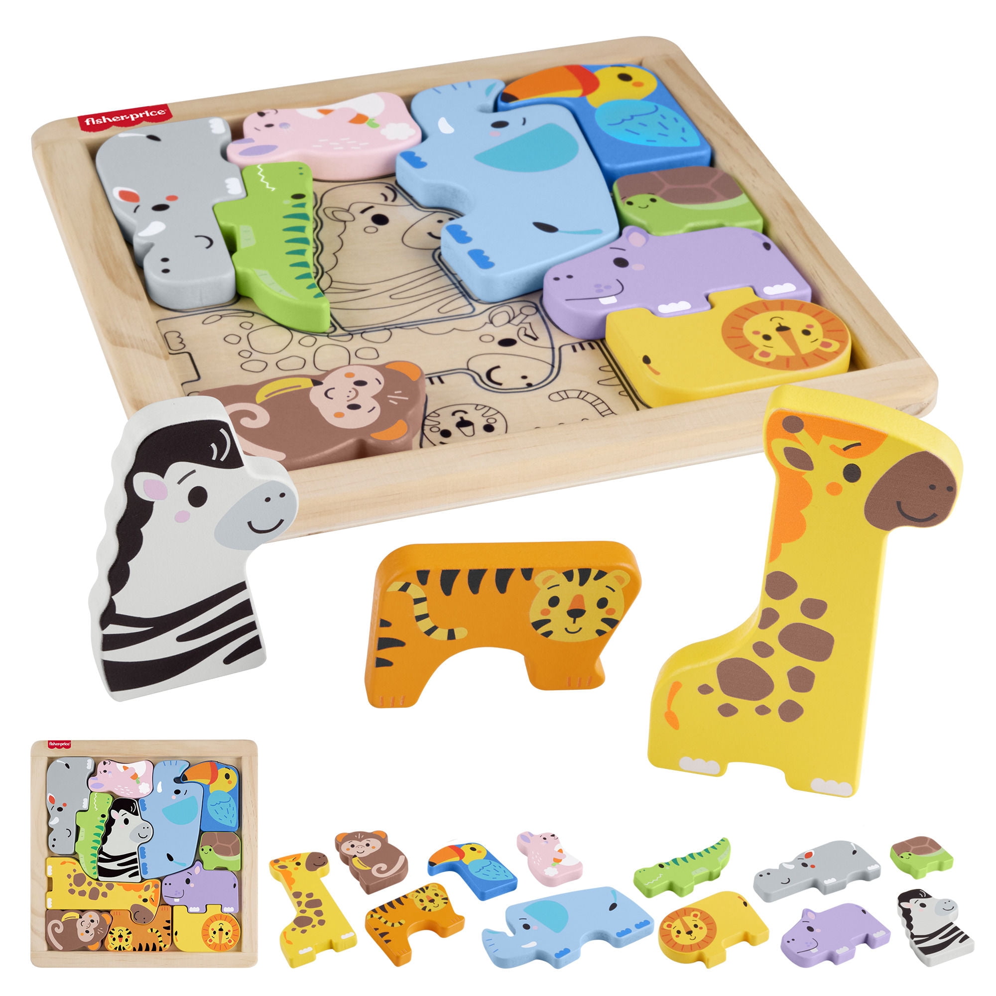 Fisher-price Juguete Rompecabezas Zoológico De Madera