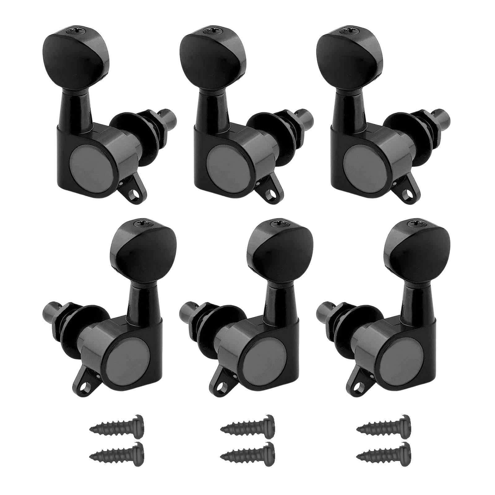 Bothyi - 6x Clavijas De Afinación De Guitarra Clavijas De Cuerda Selladas Para Guitarras Clásicas Guitarra Eléctrica Negro 3l3r
