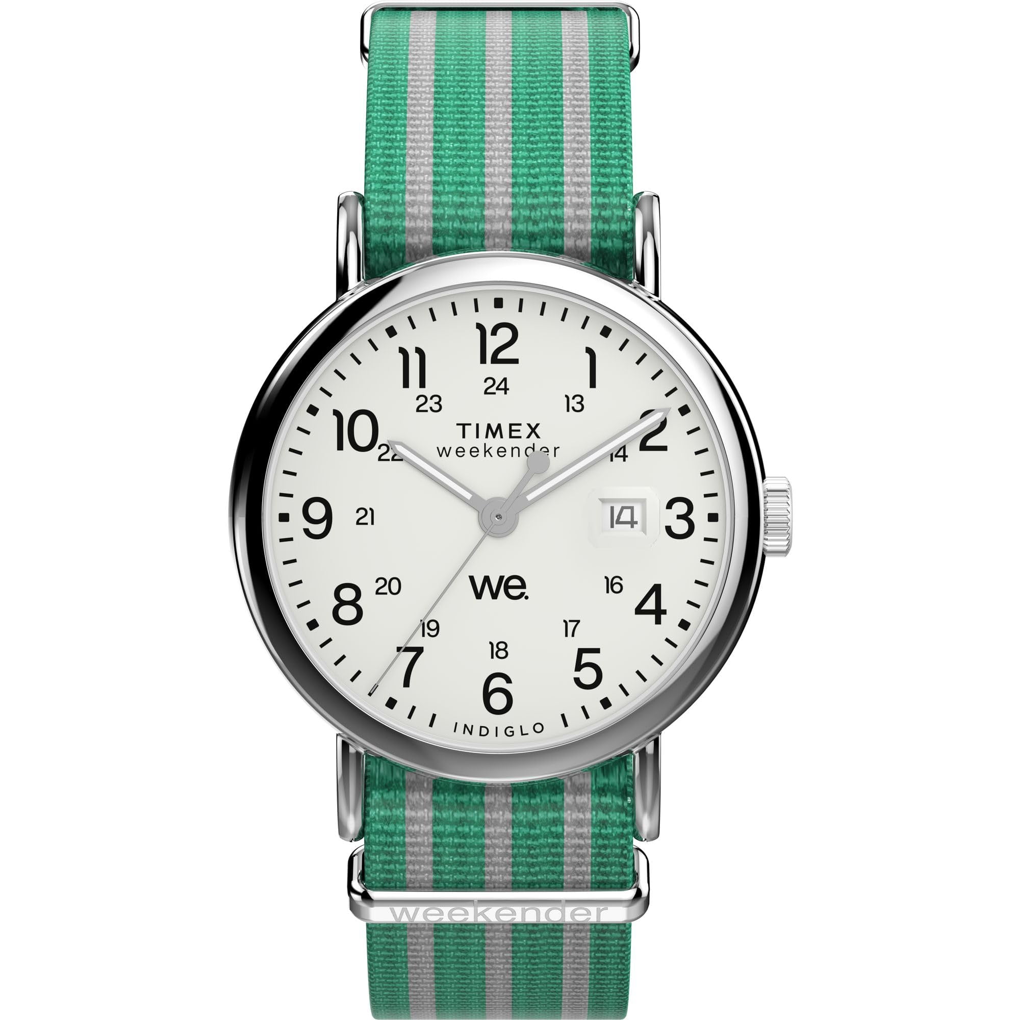 Reloj Timex Weekender 40mm Correa Verde Esfera Blanca | Lider