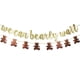 thumbnail image 1 of Pancarta con purpurina "Podemos esperar", decoración para baby shower, suministros para fiesta de revelación de género con temática de osito de peluche (dorado y marrón), 1 of 7