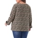 thumbnail image 3 of Agnes Orinda Blusas Casuales de Talla Grande para Mujer, Tops Escolares Universitarios, Floral Ditsy, Cuello Redondo, Manga Larga, Puño Elástico, 4X Negro Beige, 3 of 5