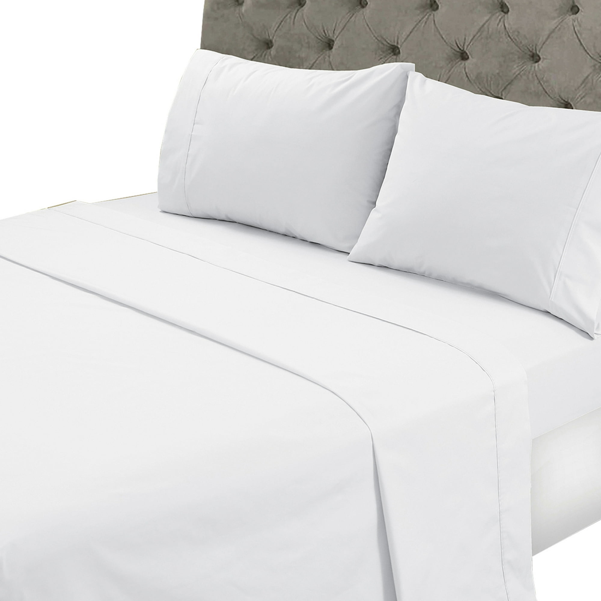 Mallorca - Juego De Sábanas T144 Lisa Blanca 1,5 Pzas