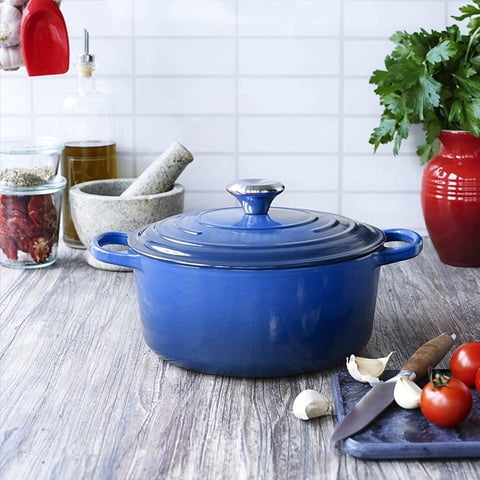 Briva - Cacerola Hierro Redonda Azul 31.5*25*12 Cm