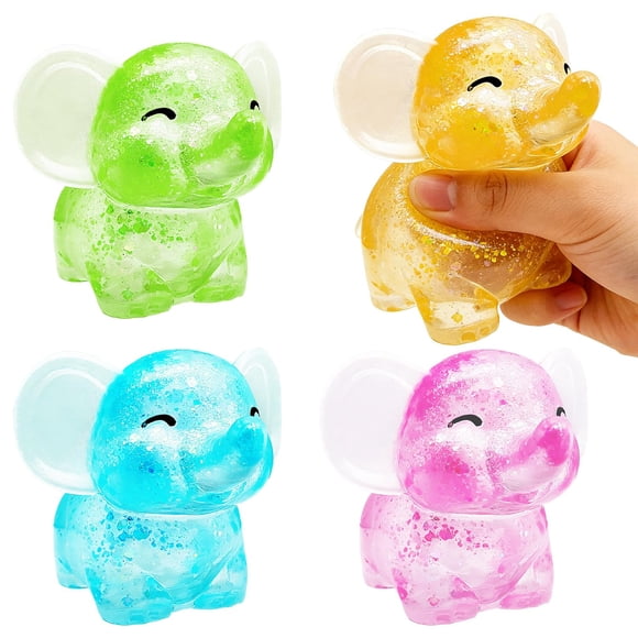 Pelotas antiestrés de elefante Batorisy, 4 piezas, juguetes squishy antiestrés