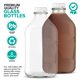 thumbnail image 3 of Botellas de Vidrio para Leche para tu Hogar, Medio Galón con Tapa 1.9L, Paquete de 4, 3 of 6