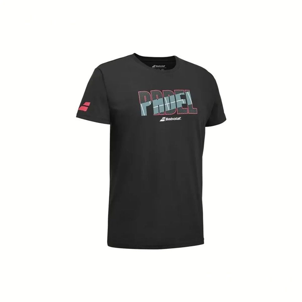 Polera Babolat Padel Cotton Tee Negra Tenis Padel