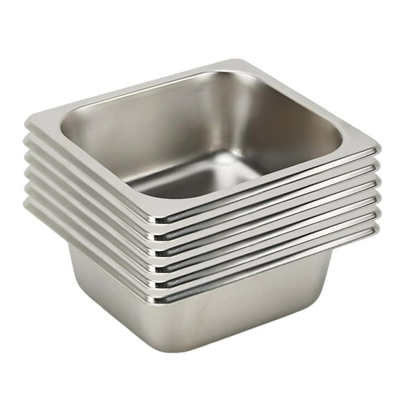 Depósito Gastronómico GN 1/6 x 65 mm Acero Inox. Pack 6 Un.