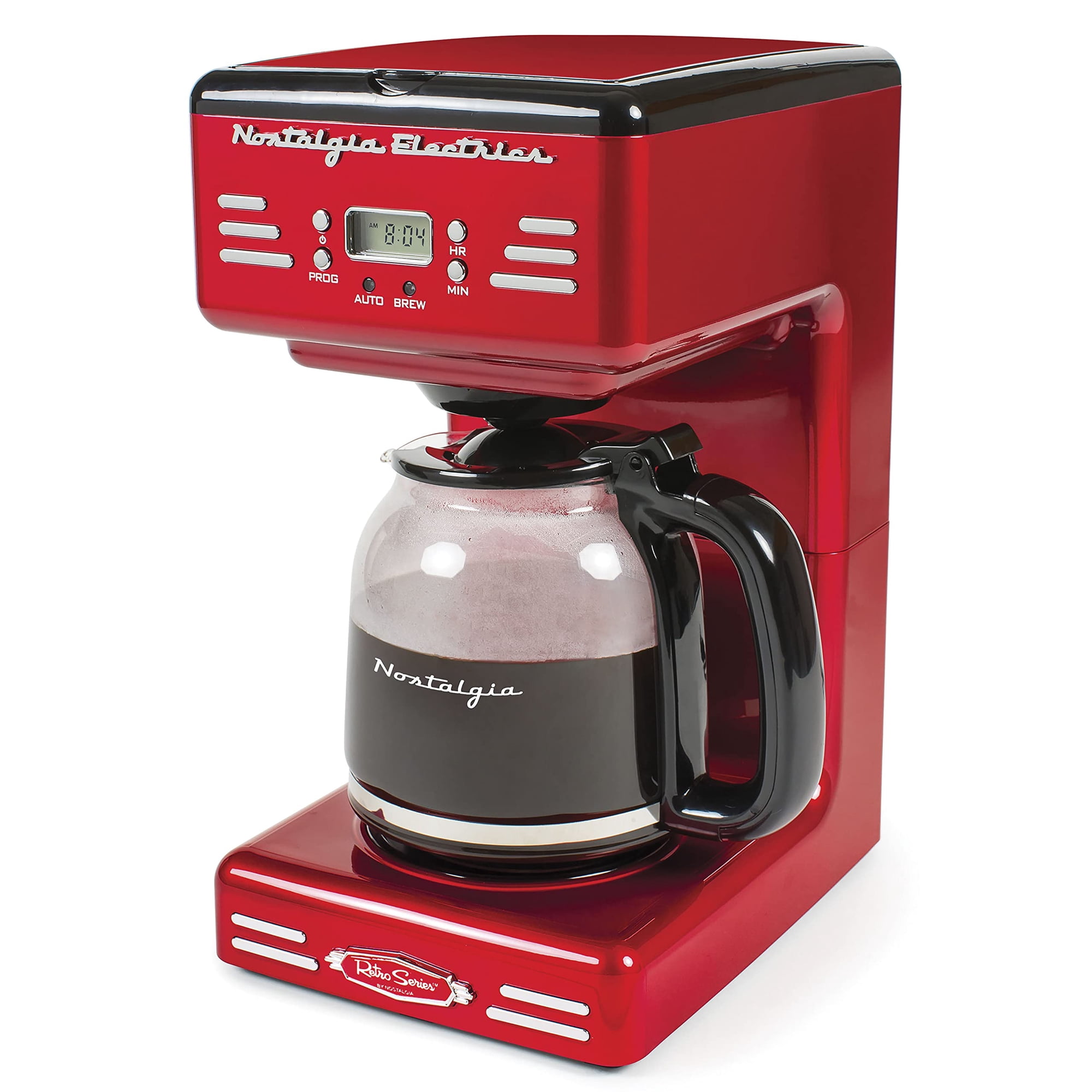 Cafetera Nostalgia Retro Programable Para 12 Tazas, Color Rojo