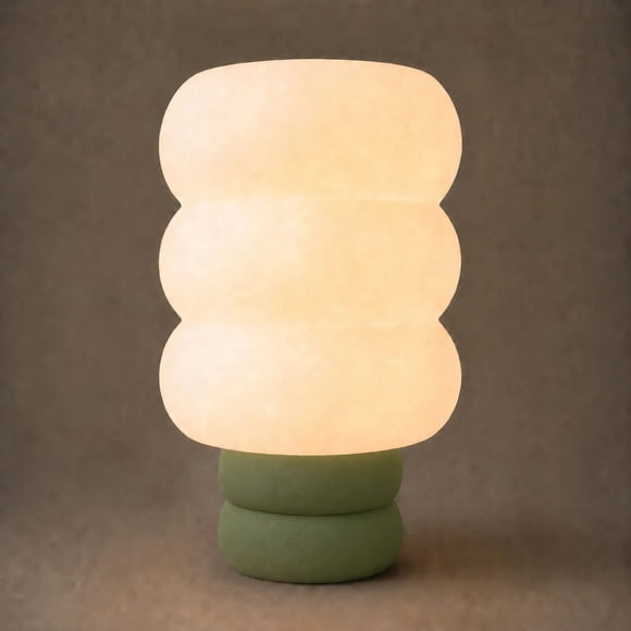 Lámpara de Mesa Velador SLVJE Cloud E27 Impresa en 3D 25 cm Verde musgo + Ampolleta