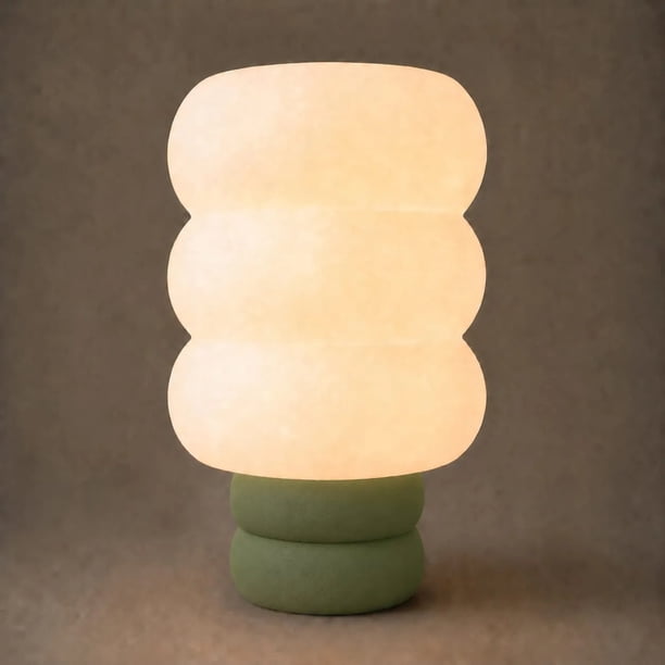 Lámpara de Mesa Velador SLVJE Cloud E27 Impresa en 3D 25 cm Verde musgo + Ampolleta