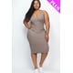 thumbnail image 1 of Vestido Ajustado Sin Mangas Acanalado En Talla Grande, 1 of 9