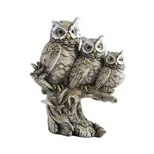 Genérico - Figuras De Búho Estatua De Animal Creativa Moderna Para Muebles De Estantería De Escritorio Gris