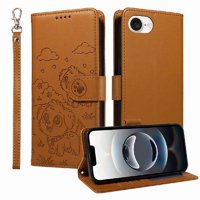 Funda Billetera Foxdock Compatible Con Iphone 16E, Diseño Perrito Tierno, Ranuras Para Tarjetas Y Soporte Plegable