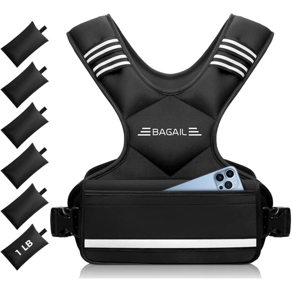 Chaleco pesado BAGAIL ajustable de 5 a 9 kg para mujeres y hombres