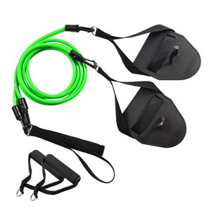 Ioensy - Fuerza Del Entrenador Del Brazo De Natación Con Banda De Resistencia Del Mango Para Interior Al Aire Libre 50 Libras Verde