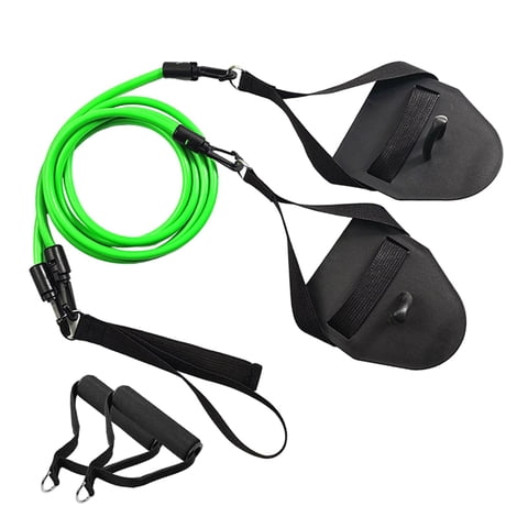 Ioensy - Fuerza Del Entrenador Del Brazo De Natación Con Banda De Resistencia Del Mango Para Interior Al Aire Libre 50 Libras Verde