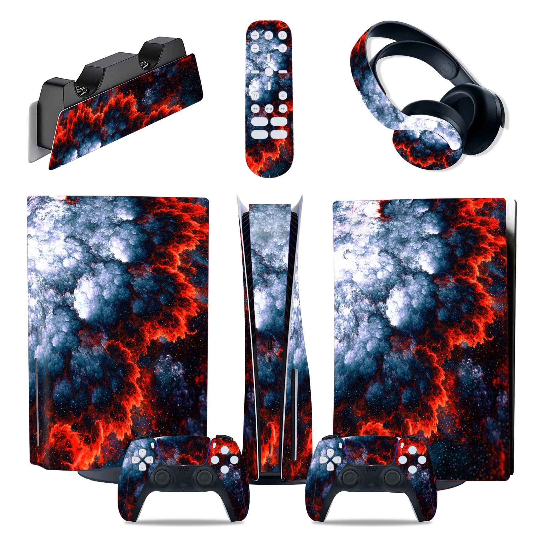 Genérico - Pegatina Para Consola De Juegos Compatible Con Playstation 5 Edición Disco Y Digital, Juego De Piel Para Controladores - Película Protectora De Color Sólido Galaxy Marble