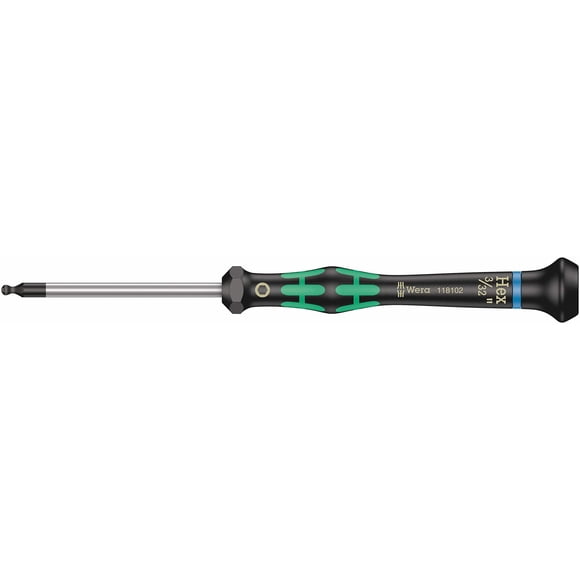 Destornillador Wera Kraftform Micro 2052 con cabeza esférica hexagonal 3/32