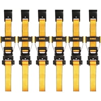 Correa De Amarre Con Trinquete Dewalt Dxbc10000F-6Pk Negro/Amarilla De 2 X 27 Pies Con Ganchos Planos, Transporte De Carga De Alta Resistencia (10 000 Libras De Resistencia A La Rotura), Paquete De 6