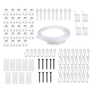 Magideal - Juego De Rieles Para Cortina De Techo Soportes De Montaje Rodillos Ganchos Accesorios De Montaje Para Baño Sala De Estar Balcón Separador De Ambientes , 500 Cm 500Cm