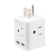thumbnail image 1 of Extensor de enchufe múltiple, divisor de tomacorrientes de pared con 4 tomacorrientes de CA de 15 amperios y 2 puertos USB, enchufe estadounidense., 1 of 8