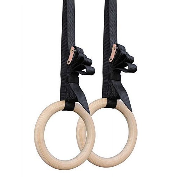 Anillos de gimnasia Titan Fitness antideslizantes de madera de 31,75 mm