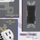 thumbnail image 3 of Toma de corriente ENERLITES 15A 125V paquete de 40 unidades blanco, 3 of 7