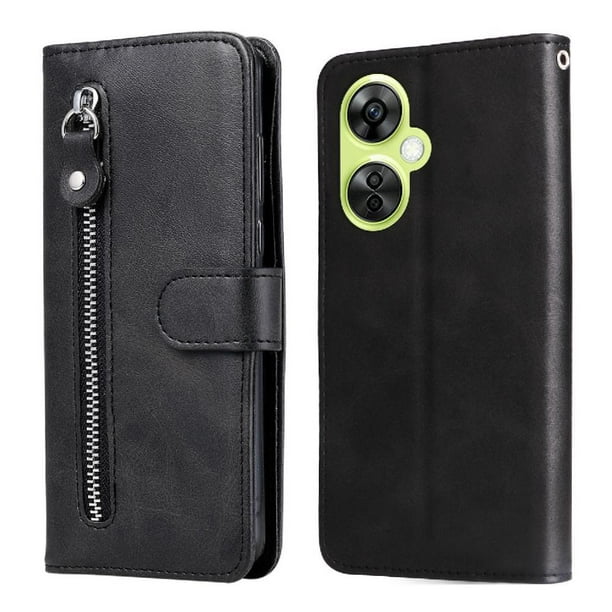 Funda con Cremallera para OnePlus Nord CE 3 Lite, Carcasa Cartera de Cuero PU con Soporte y Tarjetero